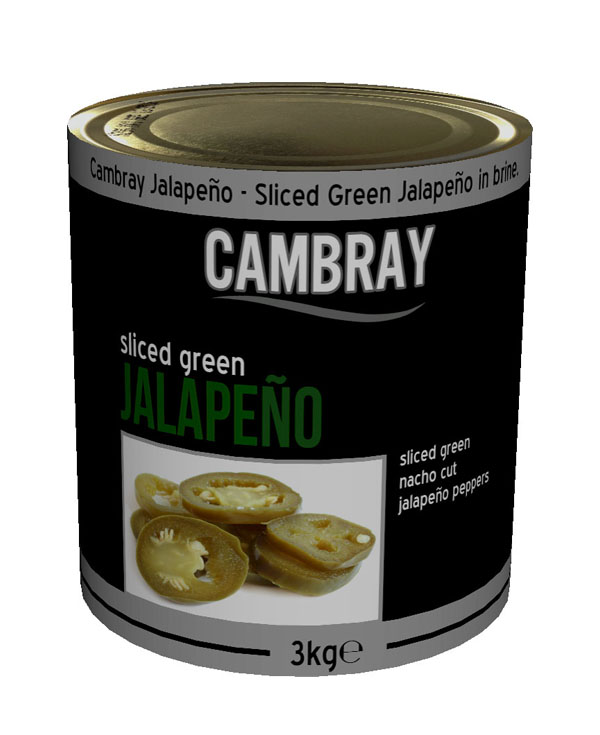 JA03 Cambray Green Sliced Jalapeno 6x3kg